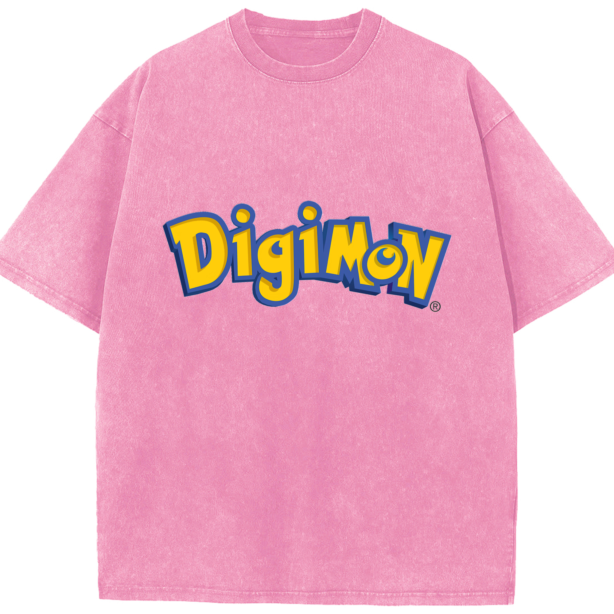（画像用） Digimon デジタルモンスター/デジモン 綿100% ヴィンテージ風 半袖Tシャツ（フロントプリント）